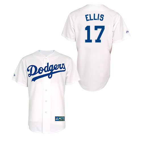 A-J Ellis #17 Youth Baseball Jersey-L A Dodgers Authentic Home White MLB Jersey
